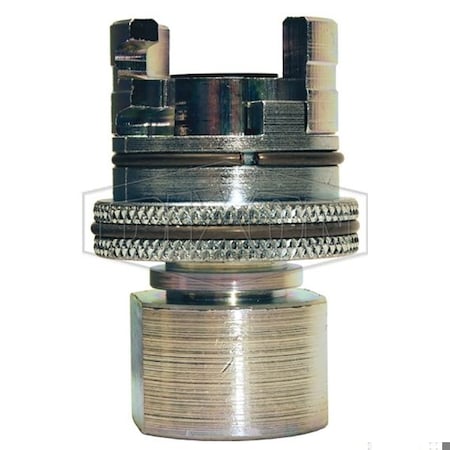 Dixon Dual-Lock P Series Thor Interchange Quick Disconnect Coupler with Knurled Flanged Sleeve, 3/4 in No 4PF6-FS